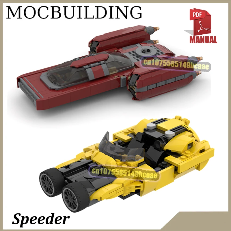 Transport Speeder Auto Airspeeder Fahrzeug Landspeedered MOC Baustein Ziegel DIY Raum Film Bau Spielzeug Geburtstag Geschenk Image