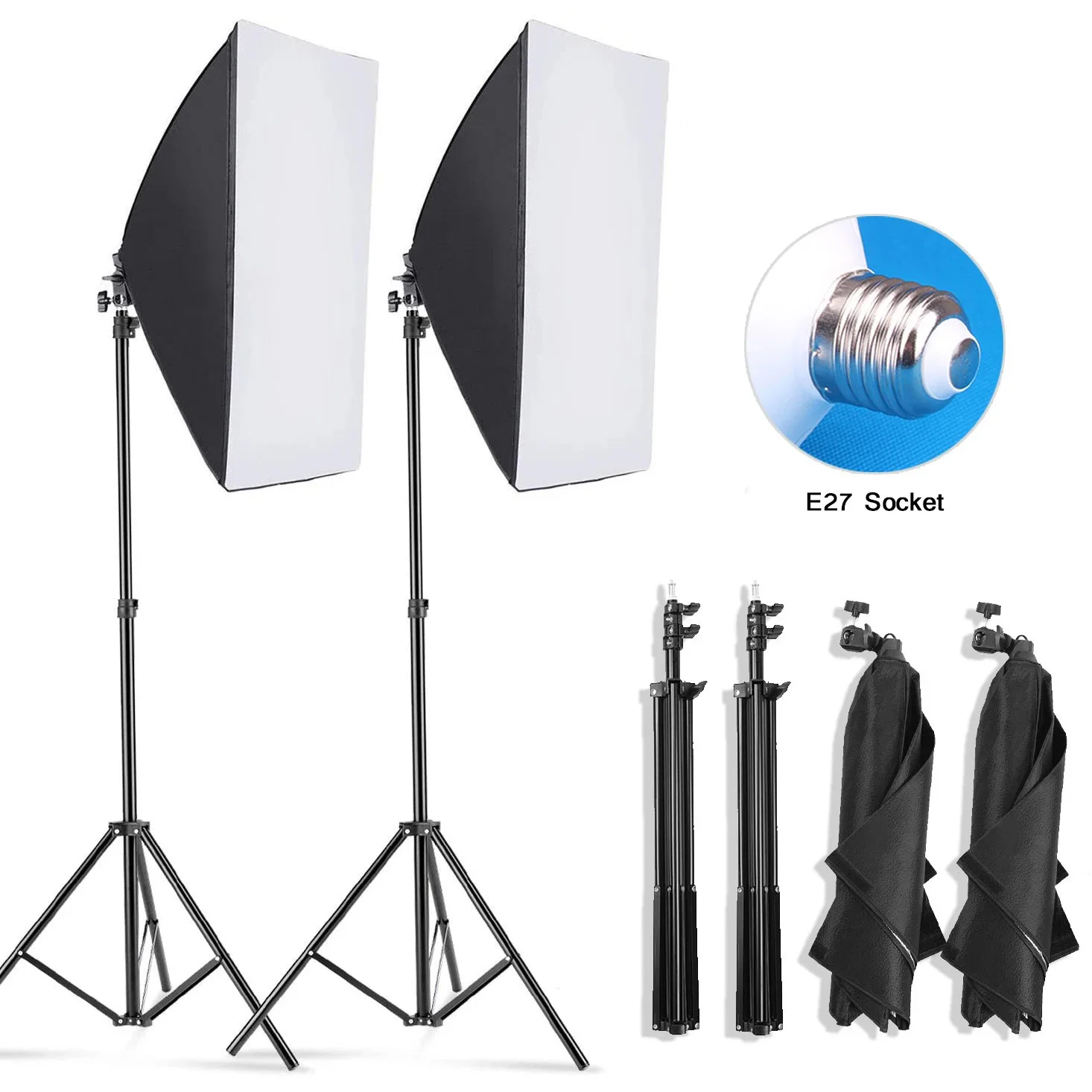 Professionelle Fotografie Softbox Beleuchtung Softbox mit Stativ E27 Fotobirne Dauerlichtsystem für Fotostudio Image