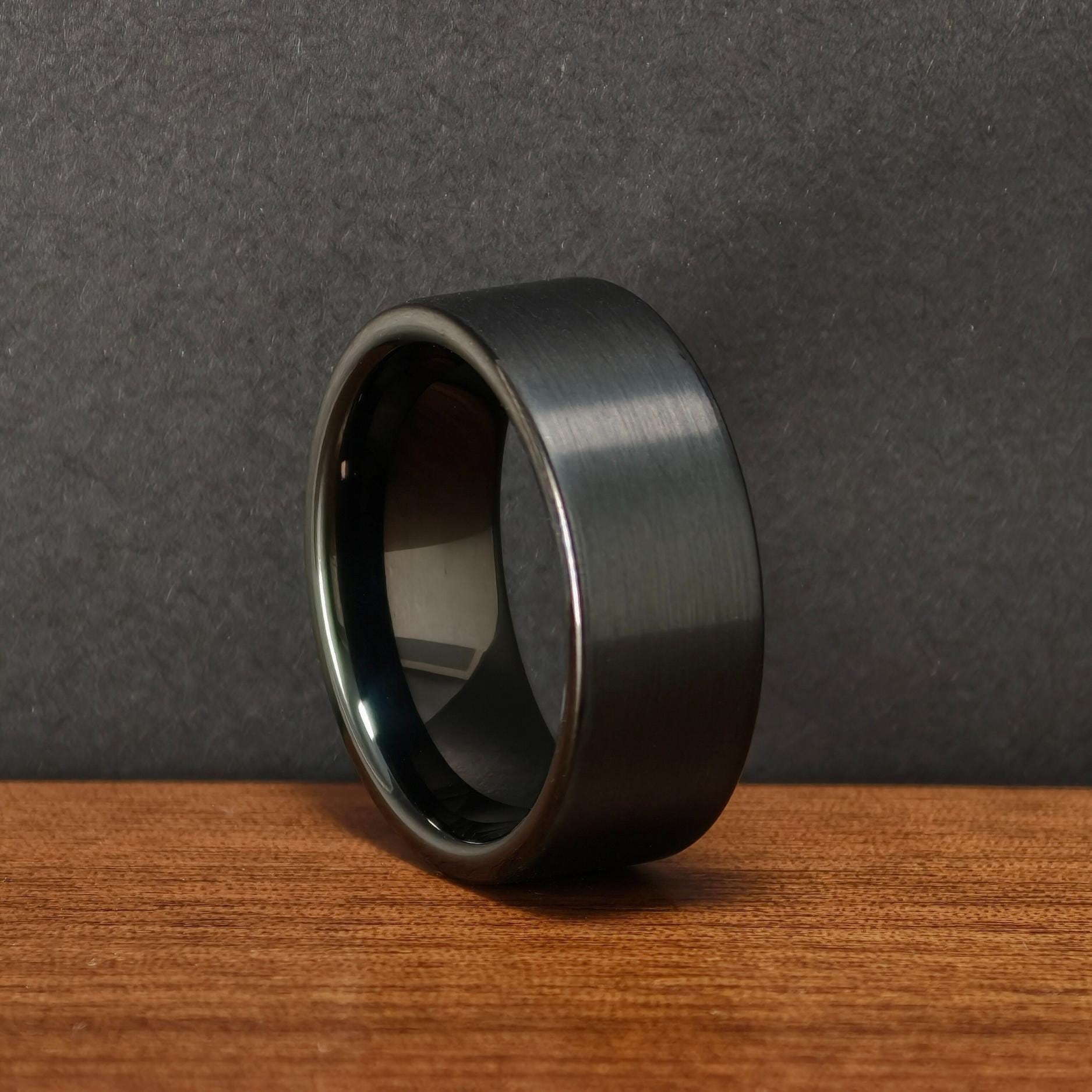 Fede nuziale in tungsteno nero opaco: anello moderno da 9 mm, promessa personalizzata, fede nuziale in tungsteno, fede nuziale in tungsteno da uomo, a