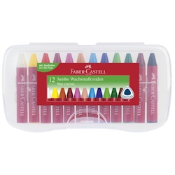 Faber-Castell Jumbo Wachsmalstifte Farbig sortiert 12 Stück
