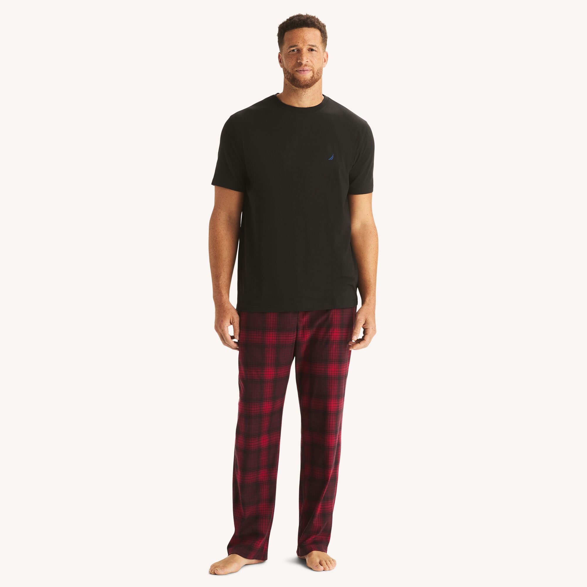 Nautica Men's Big & Tall Fleece Plaid Pajama Pant 690 (Rio Red), 3XL