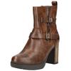 High-Heel-Stiefelette MUSTANG SHOES "Mustang Shoes Stiefelette Lederimitat/Textil", Damen, Gr. 36, braun, Lederimitat, Textil, elegant, Schuhe