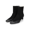 Schlupfboots HENRY STEVENS "Madison ZB40", Damen, Gr. 38, schwarz, Leder, klassisch, Schuhe, Damen Stiefelette mit Absatz handgefertigt, Lederschuh