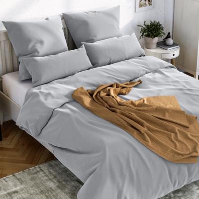 Bettwäsche WOLKENFELD "Mako-Satin Baumwollsatin Sommerbettwäsche", grau (hellgrau), B/L: 220cm x 240cm, 2 St., Mako-Satin, B/L: 80cm x 80cm & 80cm x 80cm, Mako-Satin, Obermaterial: 100% Baumwolle, Bettwäsche, 135x200 cm, 155x220, 200x200 &... Image