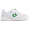 Sneaker LOTTO, Kinder, Gr. 27, grün (weiß, grün), Synthetik, clean, sportlich, Schuhe, - mit Elastik-Schnürung & Klettverschluss