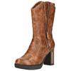 High-Heel-Stiefel MUSTANG SHOES "Mustang Shoes Stiefel Lederimitat", Damen, Gr. 38, braun, Lederimitat, elegant, Schuhe
