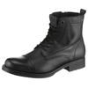 Schnürboots JACK & JONES "JFWSHAUN", Herren, Gr. 40, grau (anthrazit), Leder, elegant, Schuhe, mit Innenreißverschluss