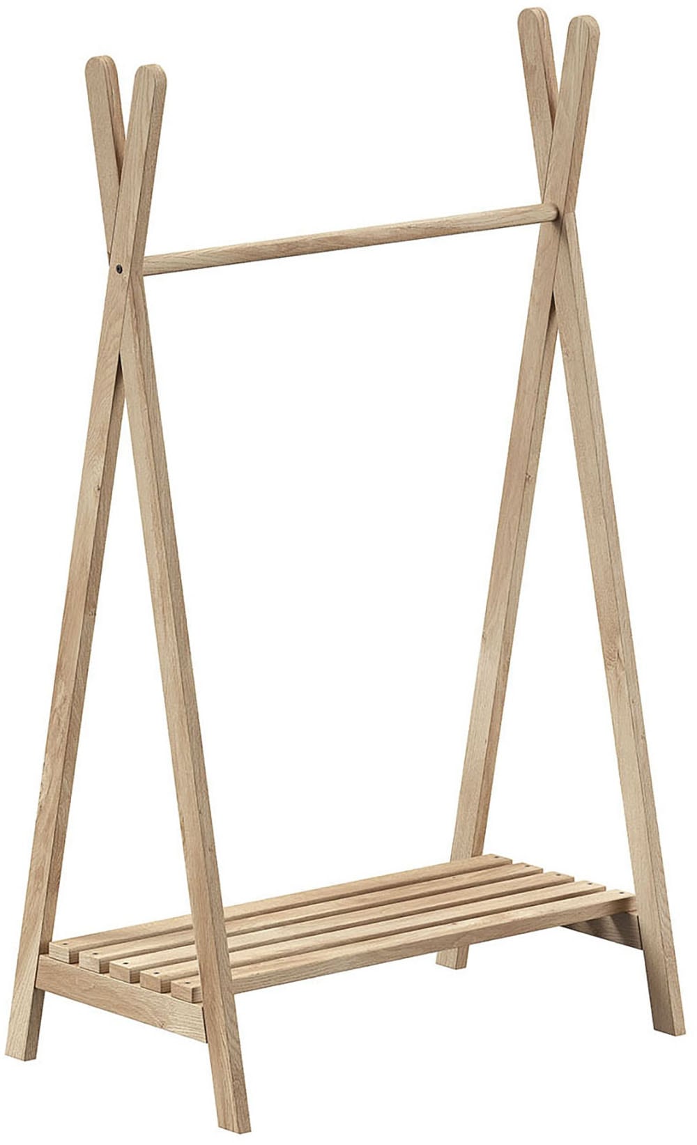 Kleiderständer VIPACK "Forrest universell einsetzbar", eiche natur geölt, B:74cm H:132cm T:50cm, Massivholz, Garderobenständer, inkl. Schuhgitter und Kleiderstange Image
