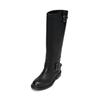 Stiefel MARC O'POLO "mit zwei dekorativen Riemen", Damen, Gr. 37, schwarz, Obermaterial: 100% Leder (Rind), unifarben, Schuhe