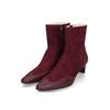 Schlupfboots HENRY STEVENS "Madison ZB40", Damen, Gr. 38, rot (bordeaux), Leder, klassisch, Schuhe, Damen Stiefelette mit Absatz handgefertigt, Lederschuh