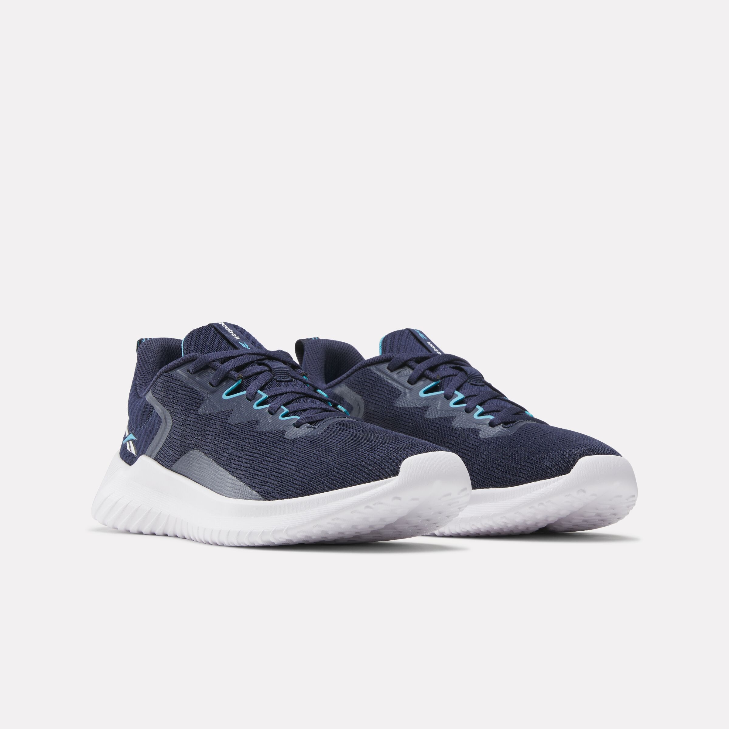 Trainingsschuh REEBOK "FLUXLITE II", Herren, Gr. 45, vector navy, ftwr weiß, future cyan, Synthetik, Textil, Schuhe
