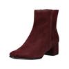 Stiefelette MARCO TOZZI "Marco Tozzi Stiefelette Veloursleder", Damen, Gr. 38, rot (dunkelrot), Veloursleder, casual, Schuhe