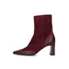 Schlupfboots HENRY STEVENS "Madison ZB70", Damen, Gr. 38, rot (bordeaux), Leder, klassisch, Schuhe, Damen Stiefelette mit Absatz handgefertigt, Lederschuh