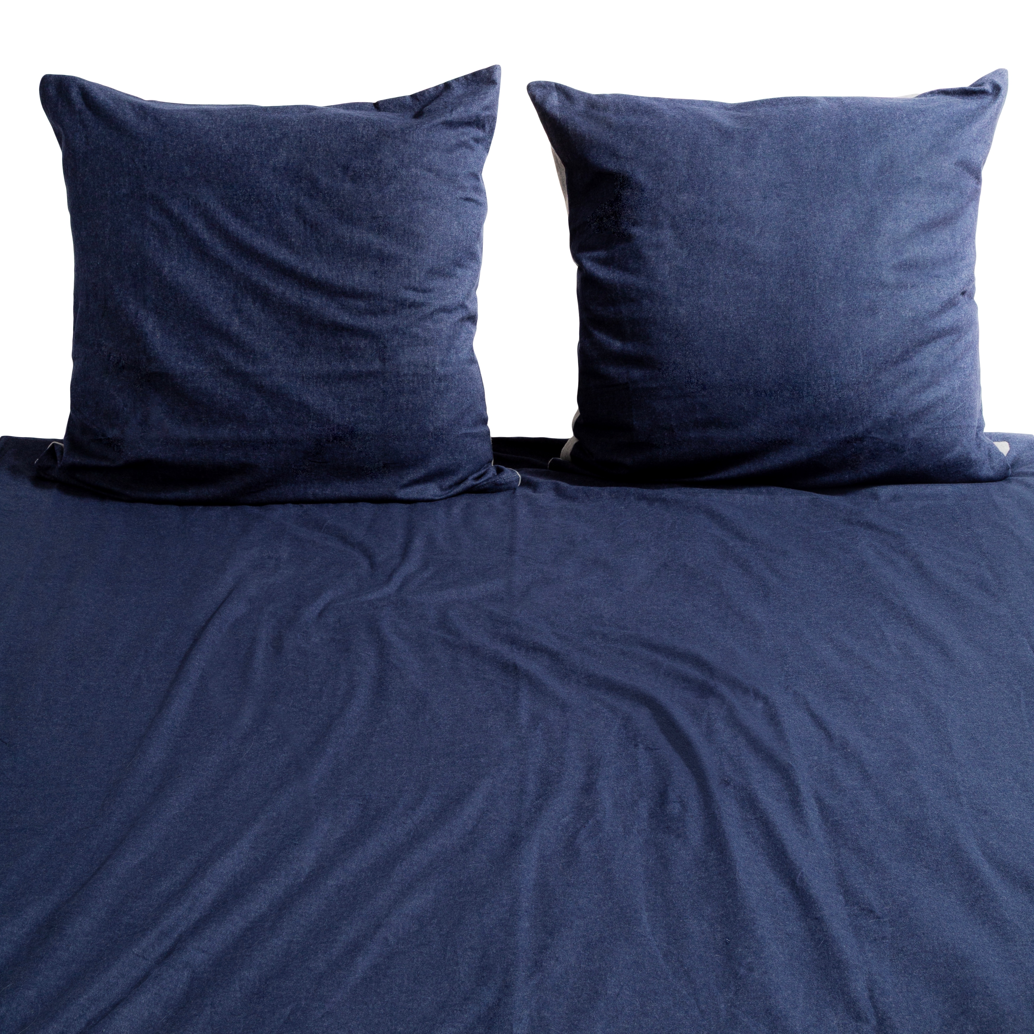 Bettwäsche WOLKENFELD "Wolkenfeld Flanell Winterbettwäsche 135x200cm, 155x220cm & Übergrößen", hellgrau, marine blau, B/L: 200cm x 200cm, 1 Stk., 2 Stk., Flanell, B/L: 80cm x 80cm & 80cm x 80cm, 3 Stk., Flanell, Obermaterial: 100% Baumwolle,... Image