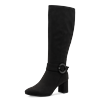 Stiefel MARCO TOZZI, Damen, Gr. 36, Normalschaft, schwarz, Textil, unifarben, Veloursleder, klassisch, Schuhe, Blockabsatz, Businessstiefel, Langschaftstiefel mit Zierschnalle