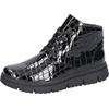 Schnürstiefelette WALDLÄUFER "H-PINA", Damen, Gr. 7 (40,5), schwarz, Lackleder, glänzend, Reptilienprägung, modisch, Schuhe, Schnürboots, High Top Sneaker, in Lack-Kroko-Optik, Komfortweite H