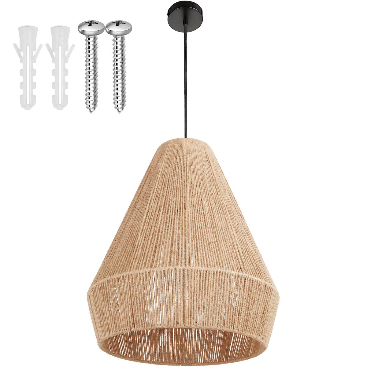 TecTake GmbH tectake Pendelleuchte Suri aus Jute im Boho-Stil, 40W Natur Image