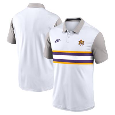 Nike LSU Tigers Athletic Prep Legacy Logo Vapor Dri-FIT Poloshirt für Herren, Weiß/Grau Image