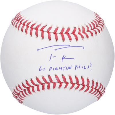 Von Trea Turner signierter Baseball der Philadelphia Phillies mit der Aufschrift „Go Fightin‘ Phils“ Image