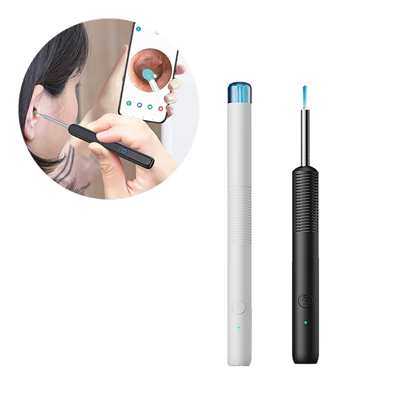 GUANMOU Ear Wax Removal Ear Cleaner with Camera 3.5MM Ear Otoscope with 6 LED Lights For Kids Adults for iOS Android