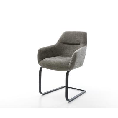 DELIFE Freischwinger Pejo-Flex Bouclé Soft Schlamm Freischwinger flach Schwarz Taschenfederkern, Esszimmerstühle Image