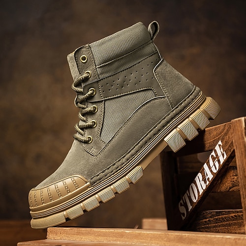 Taktische Wüstenkampfstiefel für Herren – leichte Militärstiefeletten aus Wildleder mit Schnürung und atmungsaktiven Mesh-Einsätzen für Outdoor-Wanderungen, Arbeit und Überlebenstraining Image