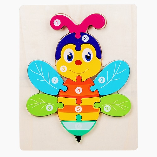 Holzpuzzle für Kleinkinder, Geschenkspielzeug für 1-2-3-jährige Jungen und Mädchen, Montessori-Spielzeug, Lernblöcke, Kindergeschenk, Baby-Lernspielzeug, Alter 1-3, 2-4 Image