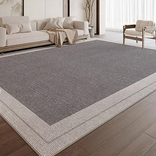 Cremefarbener Teppich, gemütlicher Wohnzimmerteppich, weicher Schlafzimmer-Nachtvorleger, große Bodenmatte fürs Sofa Couchtisch, vollflächige Wohnungsdekoration Image