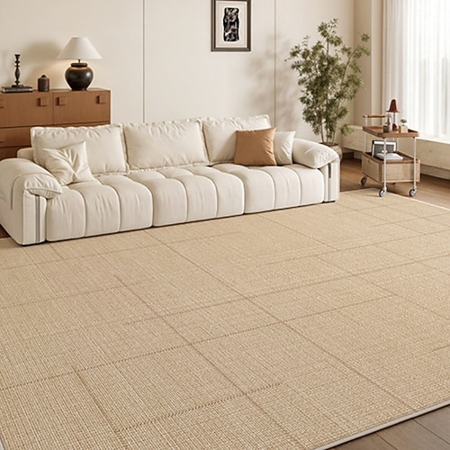 Einfarbiger Teppich, luxuriöser minimalistischer Teppich für Wohnzimmer oder Sofa, wasserdichte, leicht zu reinigende, schmutzabweisende Bodenmatte Image