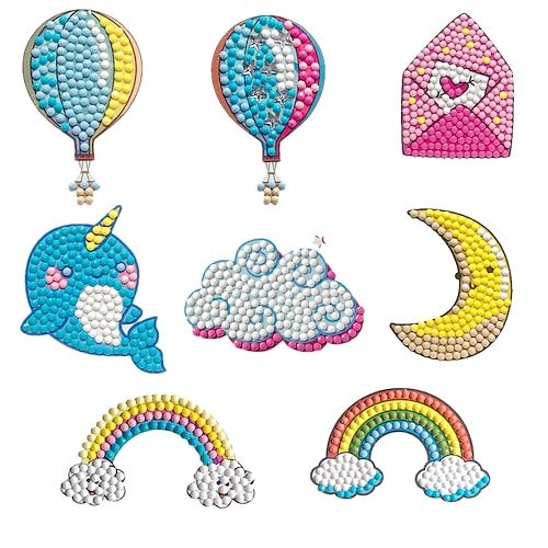 5D-Diamant-Kunstaufkleber, Kunsthandwerk, kreative Edelsteinkunst, Malen nach Zahlen-Sets für Kinder im Alter von 4–6, 6–8, 8–12 Jahren, Jungen und Mädchen, DIY-Mosaikaufkleber, Spielzeug für Geburtstagsfeiern, Halloween, Weihnachtsgeschenke Image
