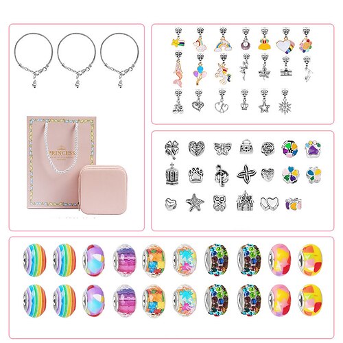 Charm Armband Bastelset Weihnachten Mädchen Spielzeug das Kreativität und Vorstellungskraft inspiriert Handarbeiten für Mädchen im Alter von 8-12 mit Schmuck-Bastelset Perfekte Geschenke zur Image