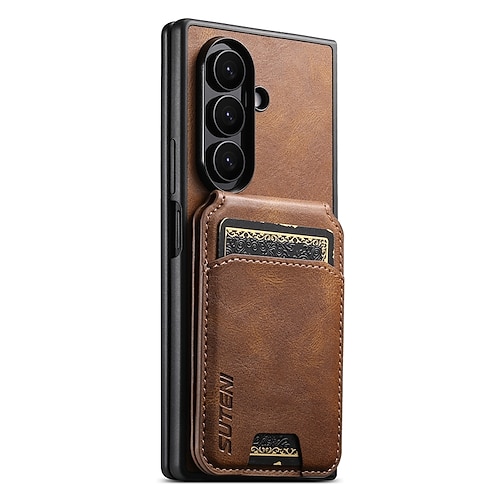 Handy Hülle Handyhüllen Für Samsung Galaxy Z Fold 7 Z Fold 6 Z Fold 5 Brieftaschenhülle Vollschutz Stoßfest Retro TPU PU-Leder Image