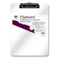 CHARLES LEONARD, INC Plastic Clipboard, w/ Rubber Grip, Letter, Cle...