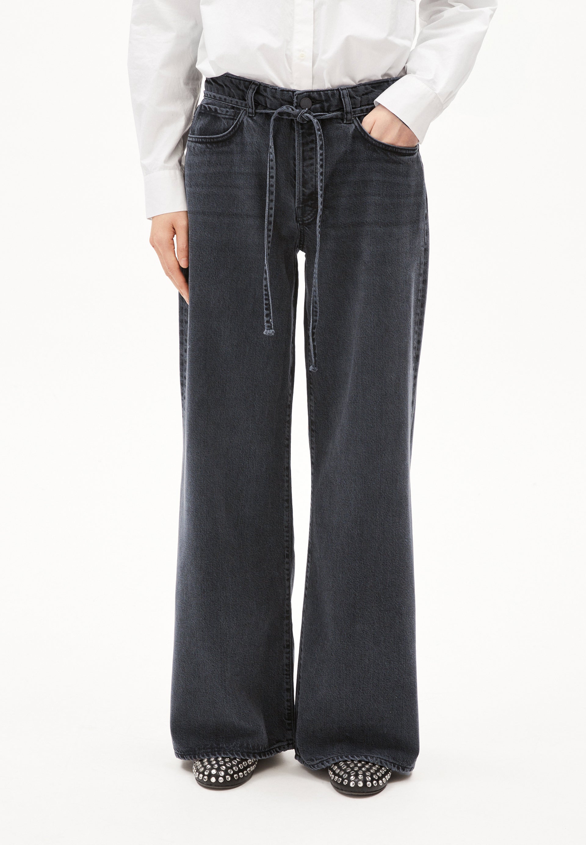 ASTRAEAAS WIDE JEAN | Wide Leg Mid Waist aus Lyocell Baumwoll Mix - schwarz (27-34) Image