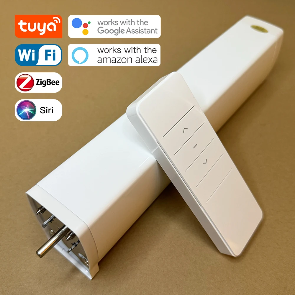 Smart tuya zigbee/wifi elektrischer vorhang motor mit rf fern gesteuerter motorisierter vorhang treiber kompatibel mit alexa, google, siri Image
