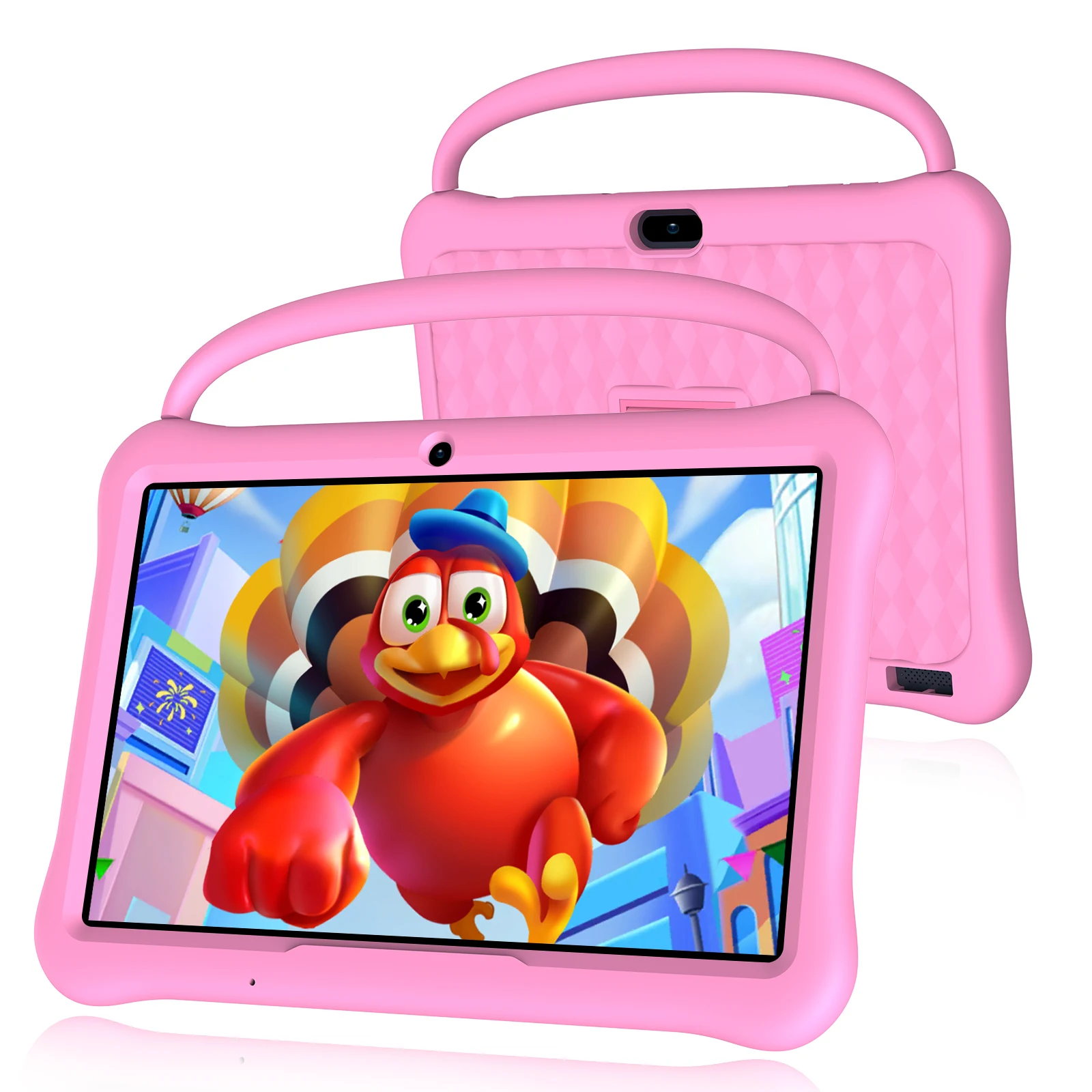 Android-Tablet für Kinder 10,1 Zoll Octa-Core mit Hülle, 64 GB 1 TB erweiterbar für Kleinkinder, Elternsteuerung, Dual-Kamera, Image