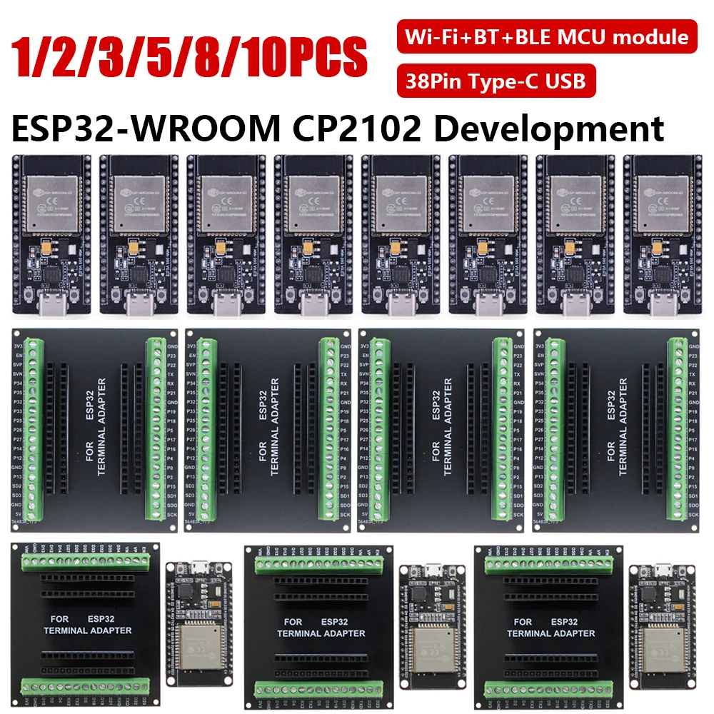 1-10pcsesp32 wroom cp2102 Entwicklungs platine Erweiterungs karte Hochgeschwindigkeits-Daten übertragung Wi-Fi bt ble mcu Modul spi Flash-Speicher Image