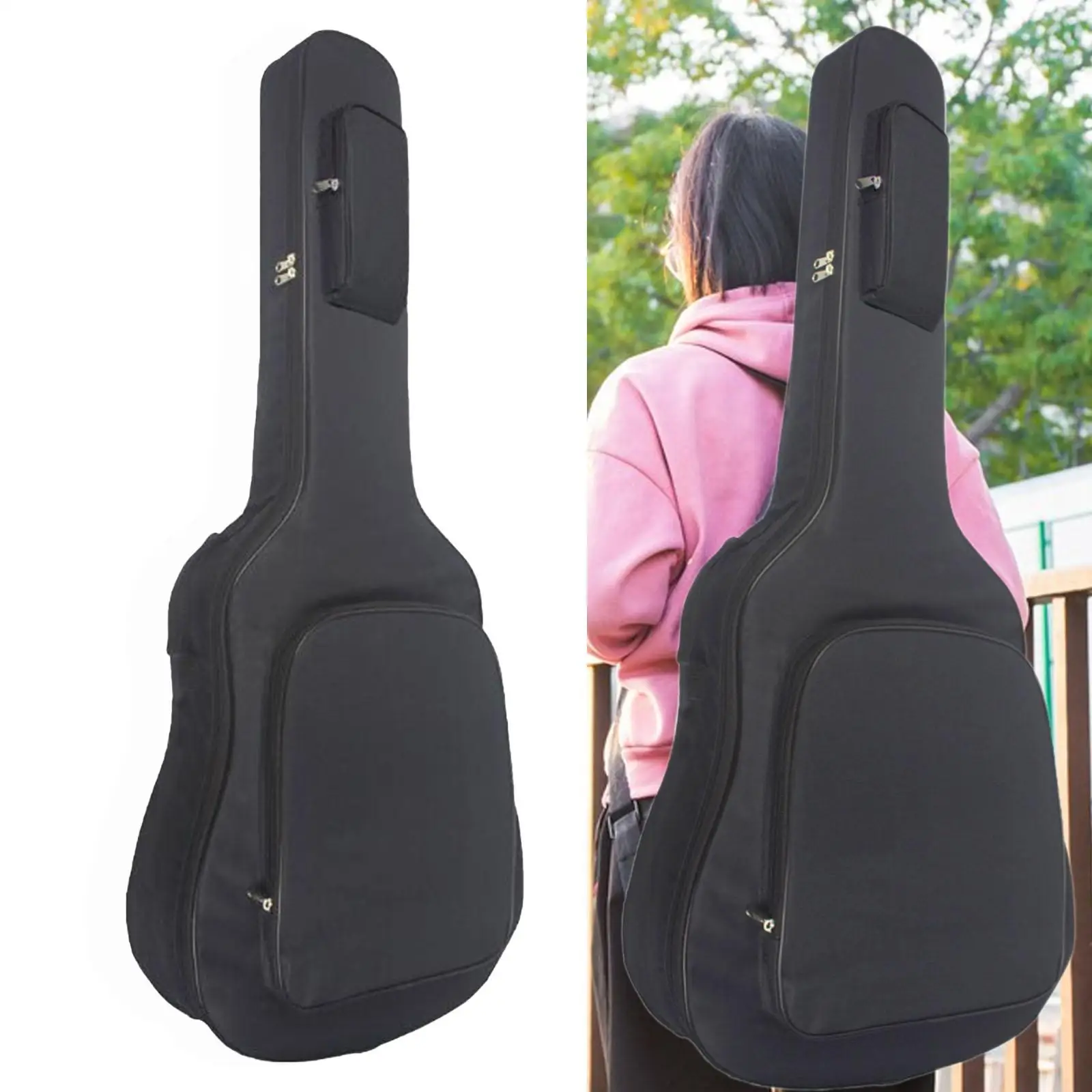 36/38 Zoll Oxford-Stoff-Gitarrentasche, dicke Polsterung, Koffer für Akustikgitarre, Gigbag mit Reißverschlüssen für Performance-Tragetasche Image