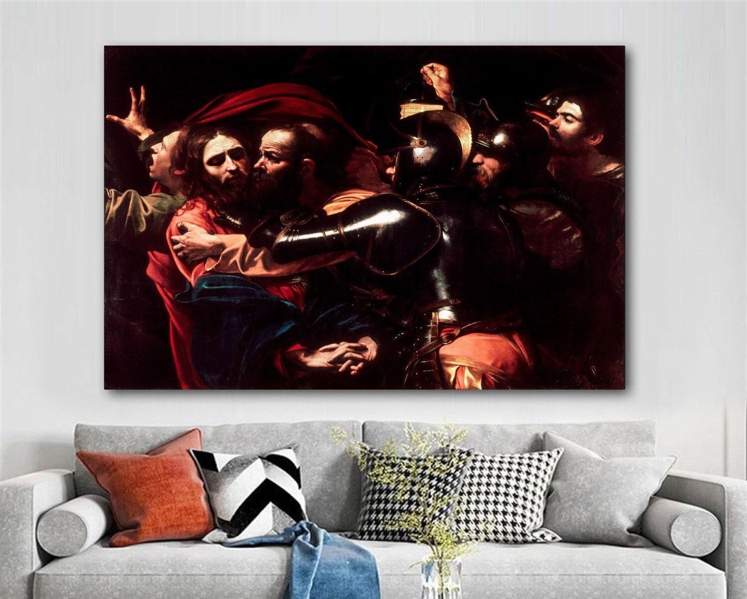 Caravaggio, La Cattura di Cristo, 1602, Stampa su tela, Arte murale, Poster di Caravaggio, Dipinto di Caravaggio, Arte su tela di Caravaggio, Giclée d