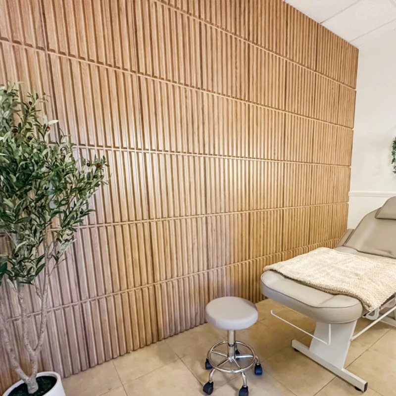 12 Stück 30 cm 3D-Wandpaneel Jalousien Leisten Wohnzimmer Hintergrund Aufkleber Fliesenform 3D-Wandaufkleber Badezimmer Küche Wand Image