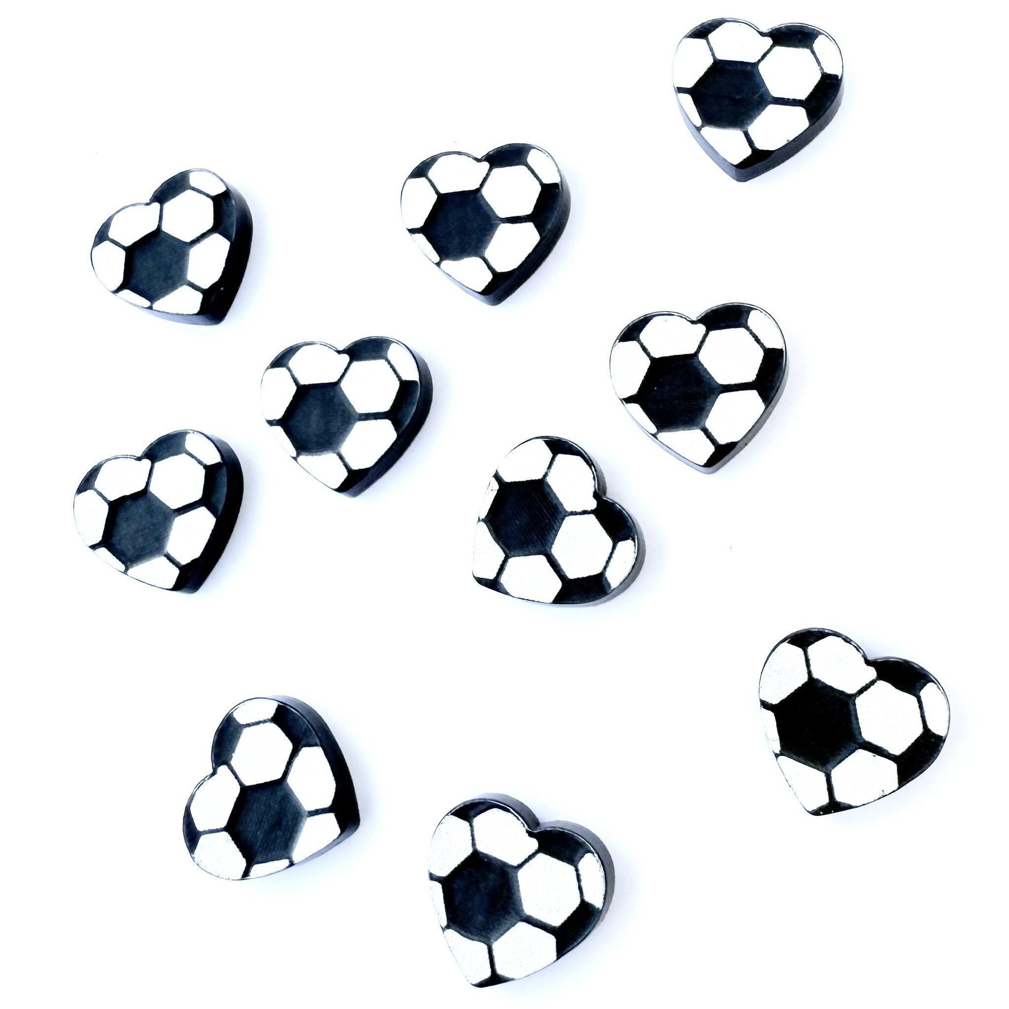 Pezzi grezzi in acrilico a forma di cuore da calcio, orecchini fai da te, pezzi grezzi sportivi, pezzi grezzi per gioielli, pezzi grezzi per creatori