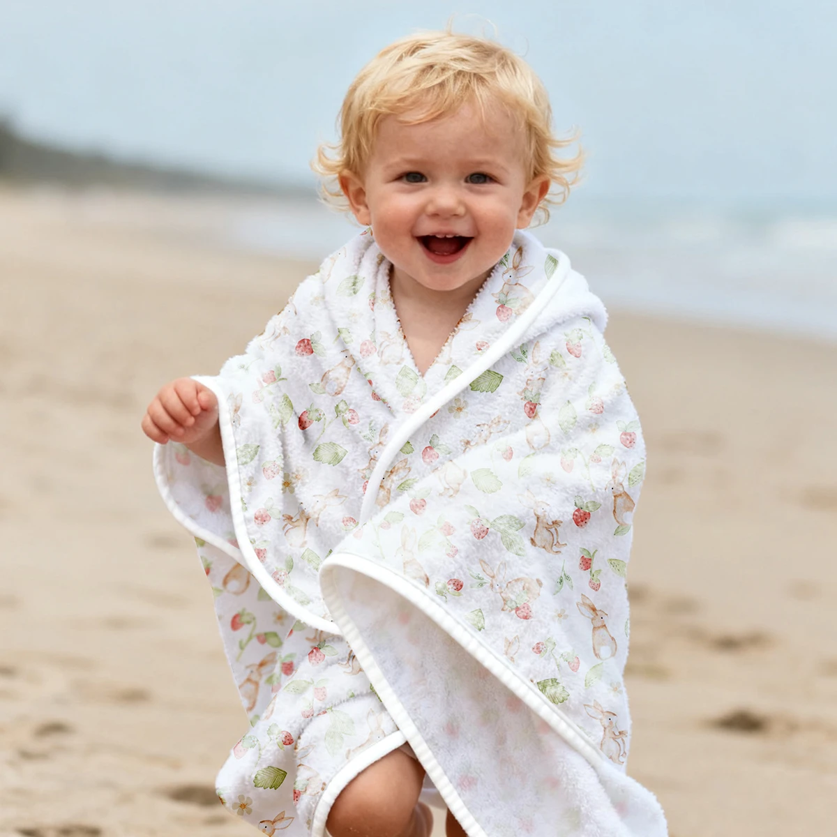 Elinfant 1PC verdicktes warmes Korallenvlies-Baby-Kapuzenhandtuch, saugfähig, schnell trocknend, Kinder-Badetuch für Badezimmer, Strand, Pool