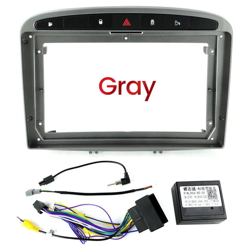 Autoradio-Stereo-Rahmen 9 Zoll für PEUGEOT 308 408 2008–16 Audio-Montage-Adapter Dash Trim Facia Panel Player Lünette Frontplatte Kit