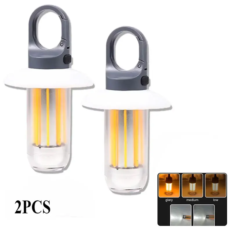 Tragbare wiederaufladbare LED-Arbeitsleuchte, superhelle Lampe, Outdoor-Camping-Taschenlampe, wasserdichte Laterne zum Angeln, Wandern Image