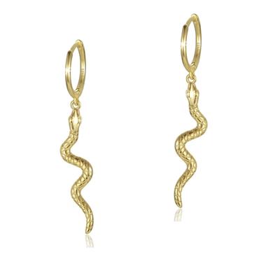 Paar Creolen FIRETTI "Schmuck Geschenk Silber 925 Ohrschmuck Ohrringe Schlange", gold (gelbgoldfarben), Ohrringe, Damen, Silber 925 (Sterlingsilber), Made in Germany Image