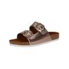 Pantolette CAPRICE "Caprice Pantoletten Leder", Damen, Gr. 40, grau (taupe), Leder, casual, Schuhe