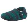 Hausschuh CROCS "Classic Buff Check Cozzy Slipper", Herren, Gr. 48, blau (navy, grün), Croslite, Fleece, kariert, Basic, Schuhe, Pantoffel, Mule mit kariertem Muster