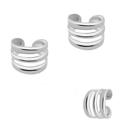 Paar Ohrklemmen FIRETTI "Schmuck Geschenk Silber 925 Ohrschmuck Ear Cuff", silber (silberfarben), Ohrringe, Damen, Silber 925 (Sterlingsilber), Made in Germany Image