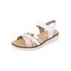 Riemchensandale REMONTE "Remonte Sandalen Lederimitat", Damen, Gr. 39, weiß (weiß, gold), Lederimitat, casual, Schuhe