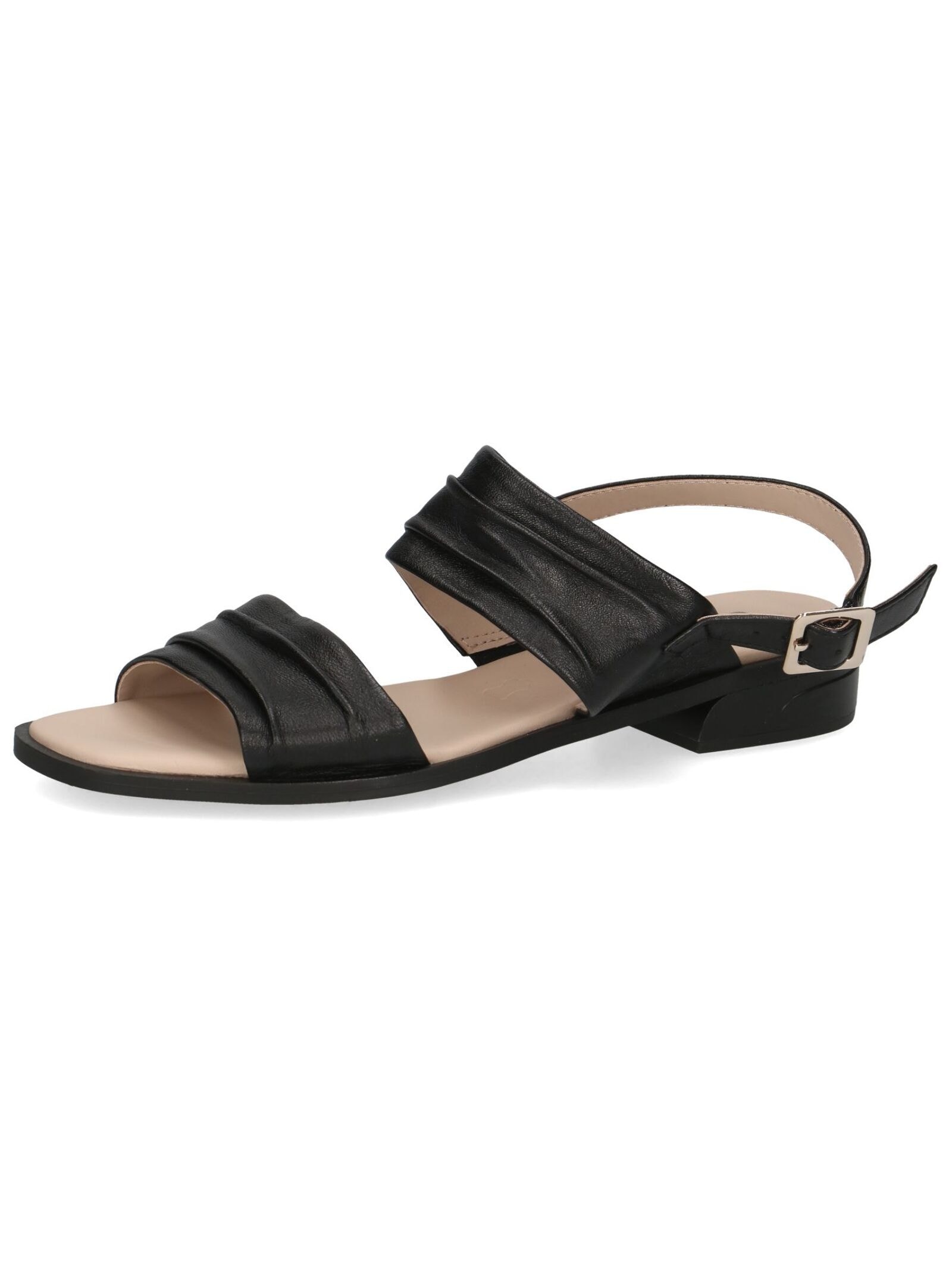 Riemchensandale CAPRICE "Caprice Sandalen Leder", Damen, Gr. 39, schwarz, Leder, Schuhe Riemchensandale